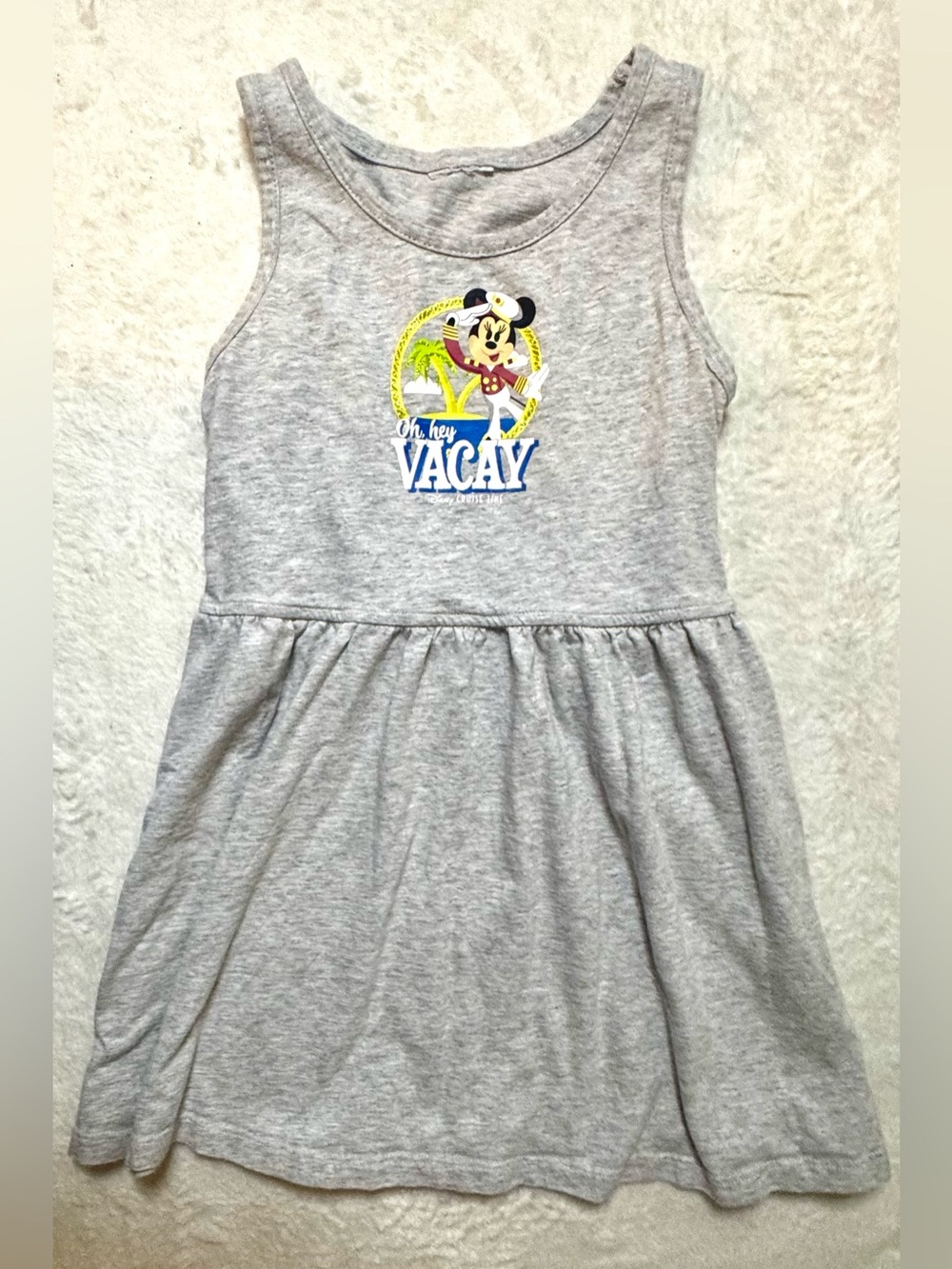 Disney Cruise Lines Kids Grey Sleeveless size 6 Dress with Minnie Mouse